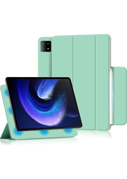 Xiaomi Pad 6 Manyetik Pu Deri Üç Katlı Koruyucu Stand Tablet Kılıfı (Yurt Dışından)