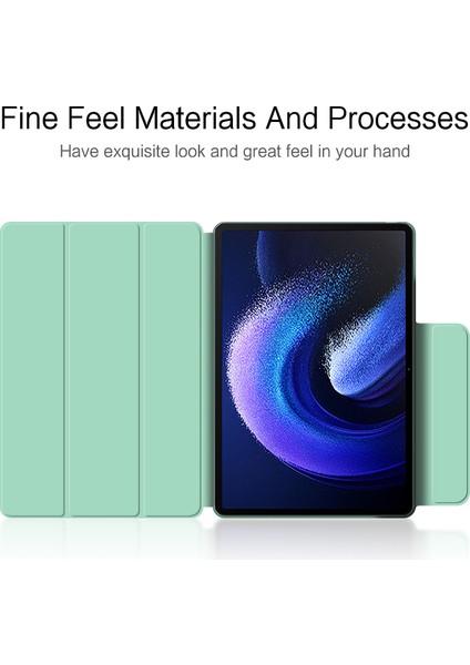 Xiaomi Pad 6 Manyetik Pu Deri Üç Katlı Koruyucu Stand Tablet Kılıfı (Yurt Dışından)