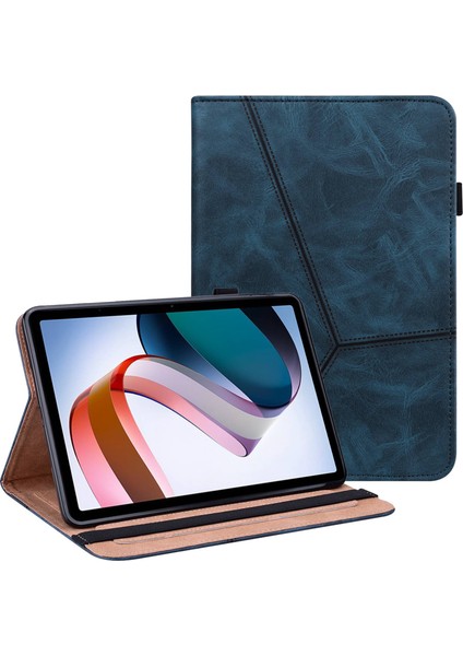 Xiaomi Redmi Pad Için Pu Deri Elastik Bant Koruyucu Kart Yuvalı Açılı Stand Hattı Baskılı Kalem Tutucu Tablet Kılıfı (Yurt Dışından)