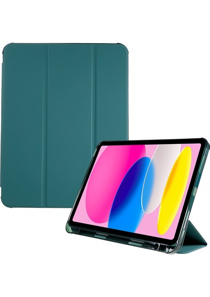 iPad 10.9 (2022) IPAD 10. Nesil Pu Deri Üç Katlı Stand Akıllı Otomatik Uyandırma uyku Kalem Yuvası Ile Tablet Kılıfı (Yurt Dışından)