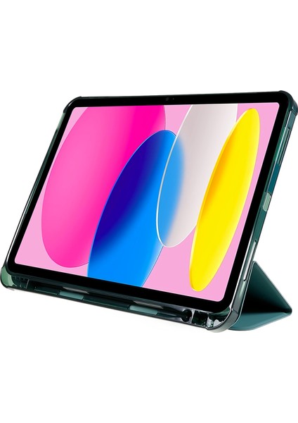 iPad 10.9 (2022) IPAD 10. Nesil Pu Deri Üç Katlı Stand Akıllı Otomatik Uyandırma uyku Kalem Yuvası Ile Tablet Kılıfı (Yurt Dışından)