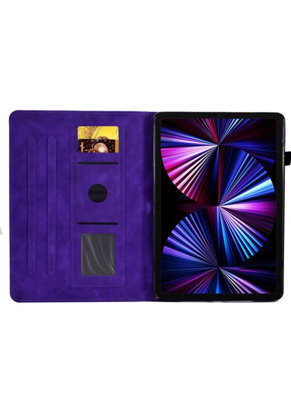 iPad Air 11 (2024) Deri Desen Baskılı Stand Tablet Kılıfı (Yurt Dışından)