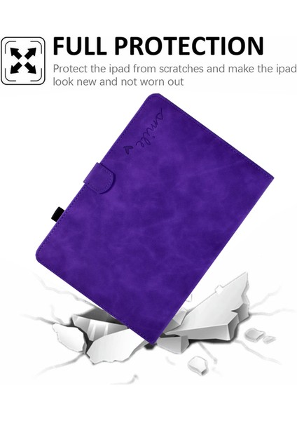 iPad Air 11 (2024) Deri Desen Baskılı Stand Tablet Kılıfı (Yurt Dışından)