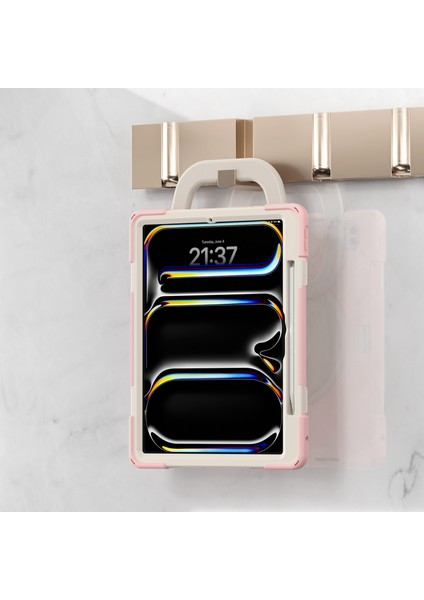 iPad Pro 13 (2024) Tpu Pc Silikon Döner Standı Kolu Kavrama Tablet Kılıfı (Yurt Dışından) fiyatları