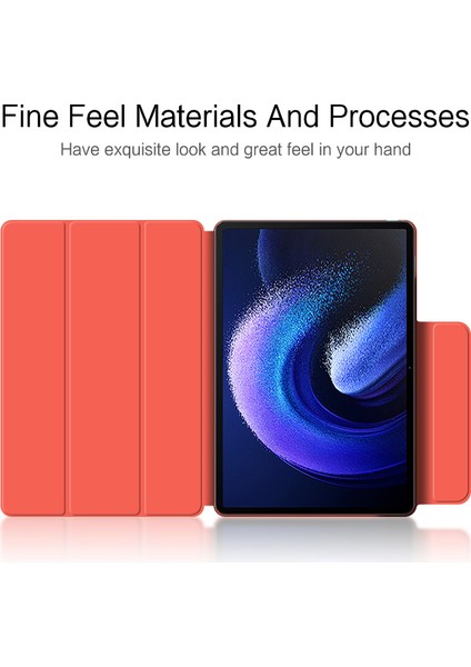 Xiaomi Pad 6 Manyetik Pu Deri Üç Katlı Koruyucu Stand Tablet Kılıfı (Yurt Dışından)