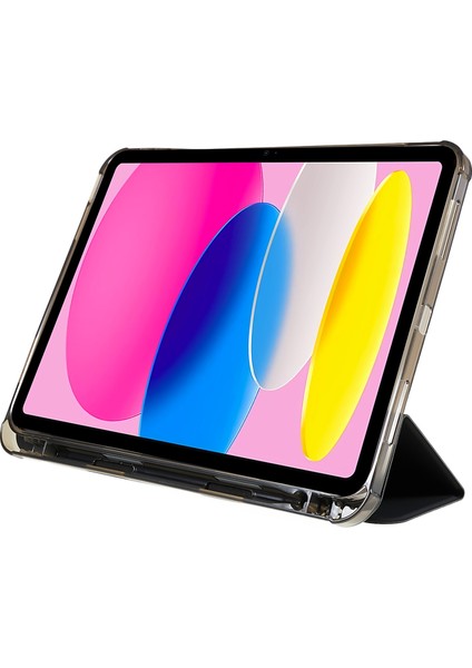 iPad 10.9 (2022) IPAD 10. Nesil Pu Deri Üç Katlı Stand Akıllı Otomatik Uyandırma uyku Kalem Yuvası Ile Tablet Kılıfı (Yurt Dışından)