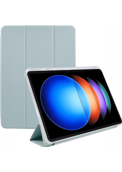 Xiaomi Pad 6 S Pro 12.4 Üç Katlı Standı Deri Kalem Yuvası Tablet Kılıfı (Yurt Dışından)