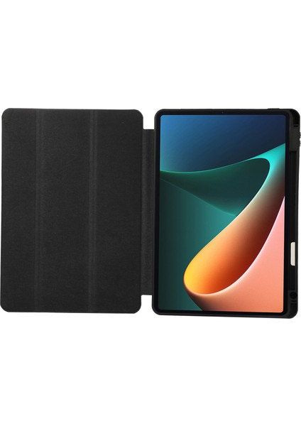 Xiaomi Pad 5 Pad 5 Pro Üç Katlı Standı Düz ​​renk Pu Deri Kalem Yuvası Tablet Kılıfı (Yurt Dışından) fiyatları