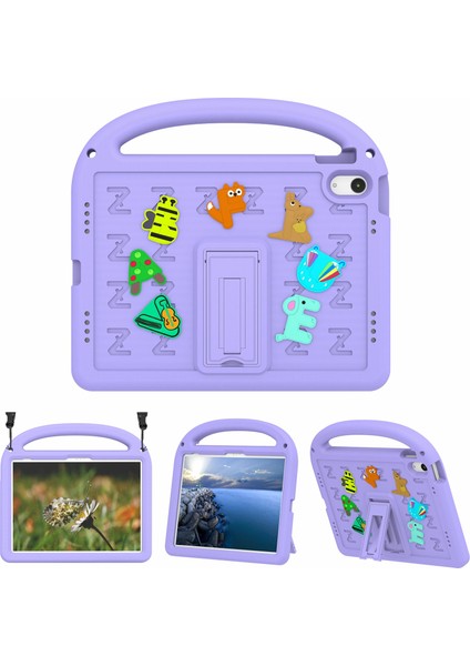 iPad 10.9 (2022) Askılı Eva Pc Standı Karikatür Tam Tablet Kılıfı (Yurt Dışından)