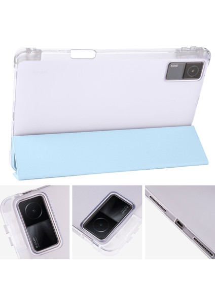 Xiaomi Redmi Için Pad Kalem Yuvası Tamı Üç Katlı Stand Pu Deri Tpu Koruyucu Tablet Kılıfı (Yurt Dışından)