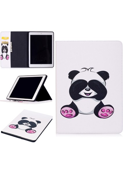 iPad 9.7 Inç (2017 2018) Desen Baskı Cüzdan Standı Facepalm Panda Tablet Kılıfı (Yurt Dışından)