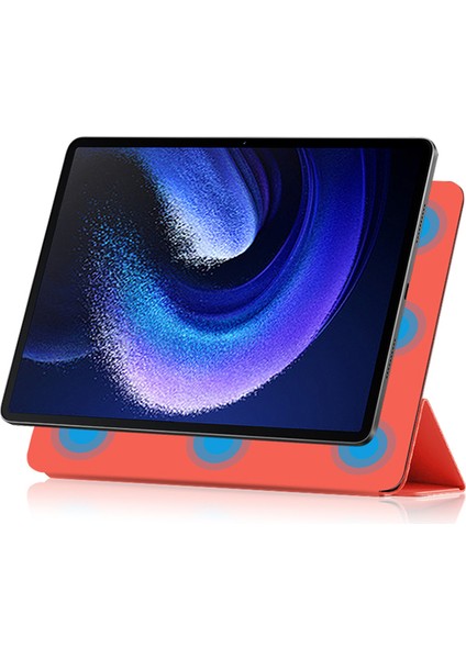 Xiaomi Pad 6 Manyetik Pu Deri Üç Katlı Koruyucu Stand Tablet Kılıfı (Yurt Dışından)