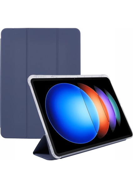 Xiaomi Pad 6s Pro 12.4 Üç Katlı Standı Deri Kalem Yuvası Tablet Kılıfı (Yurt Dışından)