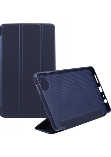 Xiaomi Redmi Için Pad Se 4g 8.7 Inç Pu Deri Silikon Üç Katlı Stand Tablet Kılıfı (Yurt Dışından)
