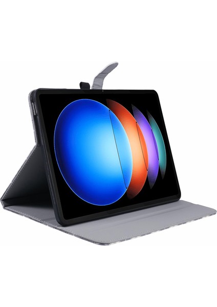 Xiaomi Pad 6s Pro 12.4 Izgara Desen Standı Pu Deri Tablet Kılıfı (Yurt Dışından)