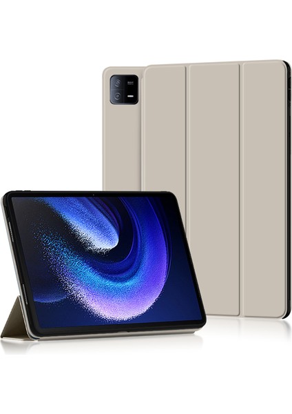 Xiaomi Pad 6 Için Pu Deri Tpu Üç Katlı Stand Koruyucu Tablet Kılıfı (Yurt Dışından)