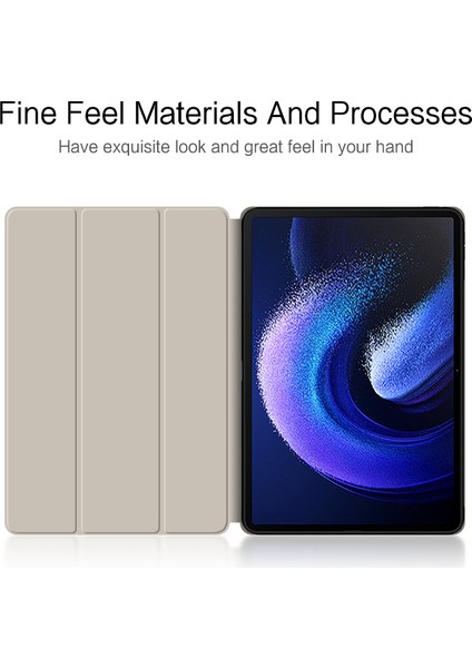 Xiaomi Pad 6 Için Pu Deri Tpu Üç Katlı Stand Koruyucu Tablet Kılıfı (Yurt Dışından)