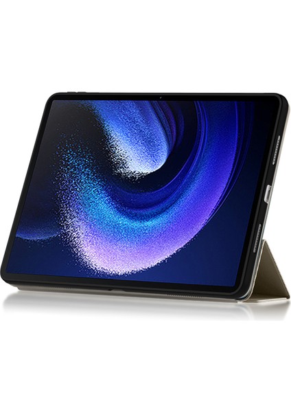 Xiaomi Pad 6 Için Pu Deri Tpu Üç Katlı Stand Koruyucu Tablet Kılıfı (Yurt Dışından)