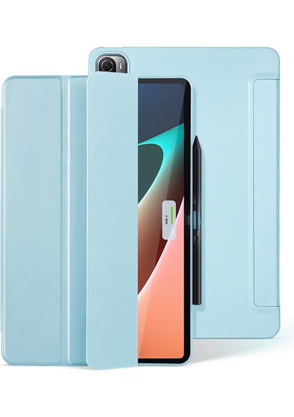 Xiaomi Pad 5 Pad 5 Pro Üç Katlı Stand Pu Deri Iç Tpu Otomatik Uyandırma Uyku Çevirme Tablet Kılıfı (Yurt Dışından)