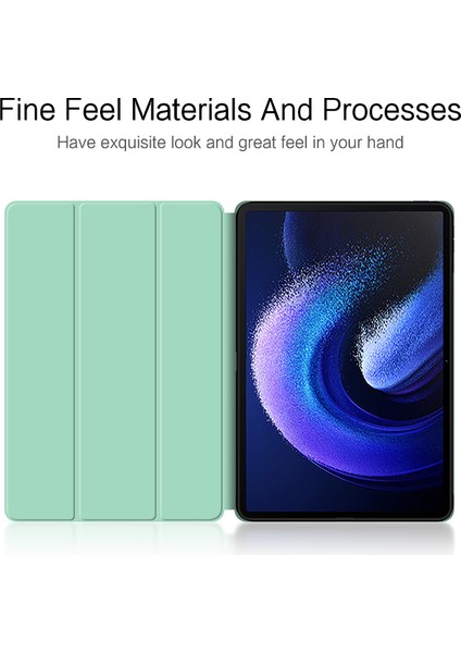 4u Sky Için Xiaomi Pad 6 Pu Deri Tpu Üç Katlı Stand Koruyucu Tablet Kılıfı (Yurt Dışından)