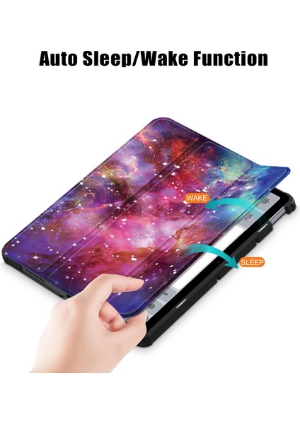 Xiaomi Redmi Pad 10.6 Desen Baskı Pu Deri Anti Drop Üç Katlı Stand Otomatik Uyandırma Uyku Galaxy Tablet Kılıfı (Yurt Dışından) indirimleri