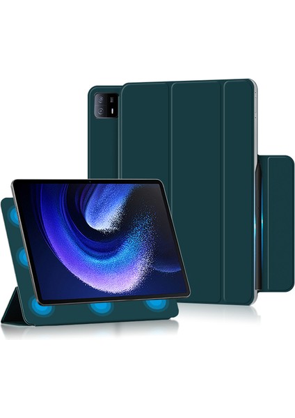 Xiaomi Pad 6 Max 14 Üç Katlı Stand Pu Deri Manyetik Emme Otomatik Uyku Uyandırma Tablet Kılıfı (Yurt Dışından)