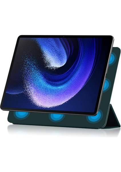 Xiaomi Pad 6 Max 14 Üç Katlı Stand Pu Deri Manyetik Emme Otomatik Uyku Uyandırma Tablet Kılıfı (Yurt Dışından)