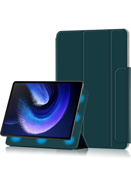 Xiaomi Pad 6 Max 14 Üç Katlı Stand Pu Deri Manyetik Emme Otomatik Uyku Uyandırma Tablet Kılıfı (Yurt Dışından)