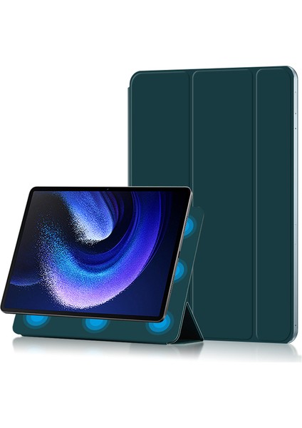 4u Sky Xiaomi Pad 6 Pu Deri Üç Katlı Stand Manyetik Koruyucu Tablet Kılıfı (Yurt Dışından)