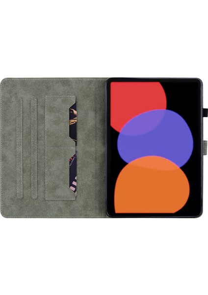 Xiaomi Pad 6 Otomatik Uyandırma ve Uyku Sevimli Kaplan Desen Pu Deri Kart Tutucu Standı Tablet Kılıfı (Yurt Dışından)