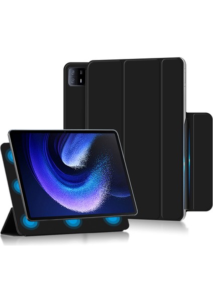 Xiaomi Pad 6 Max 14 Üç Katlı Stand Pu Deri Manyetik Emme Otomatik Uyku Uyandırma Tablet Kılıfı (Yurt Dışından)