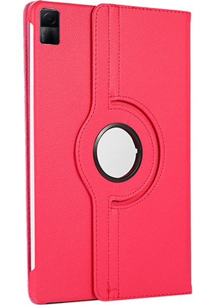 Xiaomi Redmi Için Pad Litchi Doku 360 Derece Dönen Standı Otomatik Uyku Uyandırma Fonksiyonu Pu Deri Pc Tablet Kılıfı (Yurt Dışından)