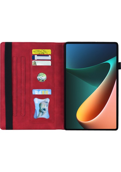 Ön Cep Tamı Iş Tarzı Pu Deri Iyi Korunmuş Cüzdan Xiaomi Pad 5 Için Standı Tablet Kılıfı (Yurt Dışından)