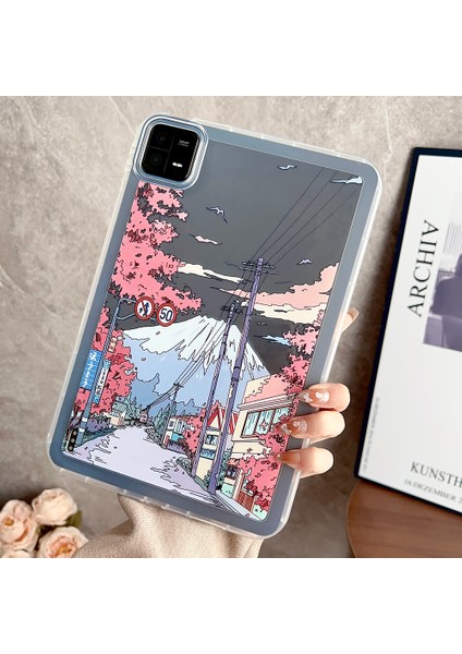 Xiaomi Pad 6 Desen Baskı Tpu Damla Korumalı Koruyucu Fujiyama Tablet Kılıfı (Yurt Dışından)