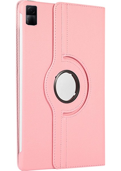 Xiaomi Redmi Için Pad Litchi Doku 360 Derece Dönen Standı Otomatik Uyku Uyandırma Fonksiyonu Pu Deri Pc Tablet Kılıfı (Yurt Dışından)
