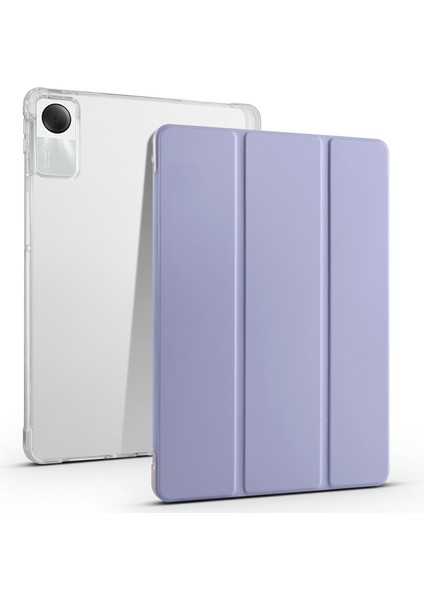 Xiaomi Redmi Pad Se Şeffaf Arka Üç Katlı Standı Kalem Yuvası Tablet Kılıfı (Yurt Dışından)