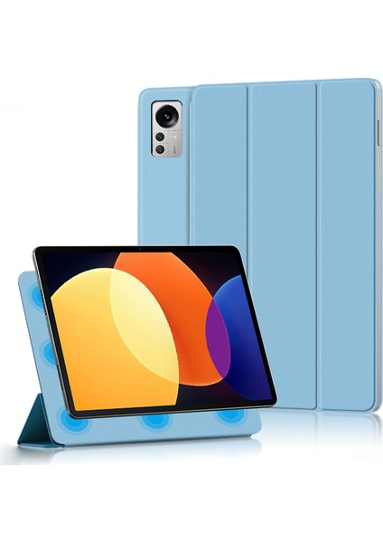 Xiaomi Pad 5 Pro 12.4 (2022) Için Dokunuşlu Folyo Çevirin Pu Deri Aşınma Önleyici Üç Katlı Stand Tablet Kılıfı (Yurt Dışından)