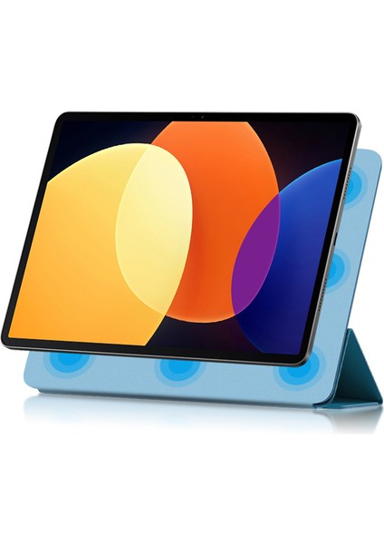 Xiaomi Pad 5 Pro 12.4 (2022) Için Dokunuşlu Folyo Çevirin Pu Deri Aşınma Önleyici Üç Katlı Stand Tablet Kılıfı (Yurt Dışından) modelleri