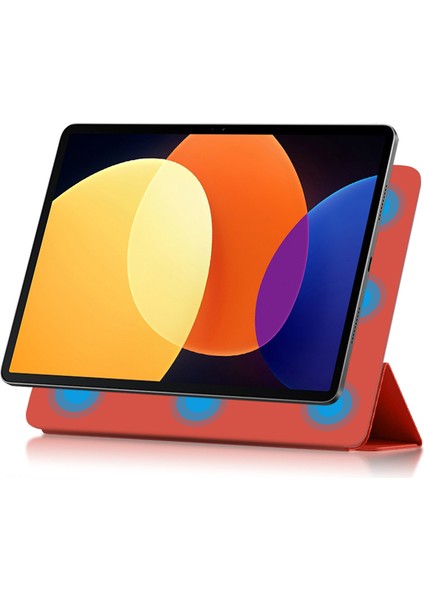 Xiaomi Pad 5 Pro 12.4 (2022) Için Dokunuşlu Folyo Çevirin Pu Deri Aşınma Önleyici Üç Katlı Stand Tablet Kılıfı (Yurt Dışından) modelleri