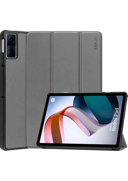 Xiaomi Redmi Için Pad 10.61 Inç Pu Deri Sert Pc Standı Üç Katlı Koruyucu Desteği Otomatik Uyandırma Uyku Tablet Kılıfı (Yurt Dışından)