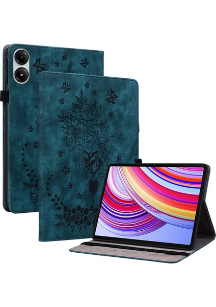 Xiaomi Redmi Pad Pro Için Kart Tutucu Çiçek Deri Koruyucu Tablet Kılıfı (Yurt Dışından)