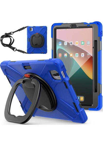 Xiaomi Pad 5 Için 11 Inç Döner Tekme Standı Pc Silikon Omuz Askılı Koruyucu Tablet Kılıfı (Yurt Dışından)
