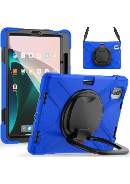 Xiaomi Pad 5 Için 11 Inç Döner Tekme Standı Pc Silikon Omuz Askılı Koruyucu Tablet Kılıfı (Yurt Dışından)