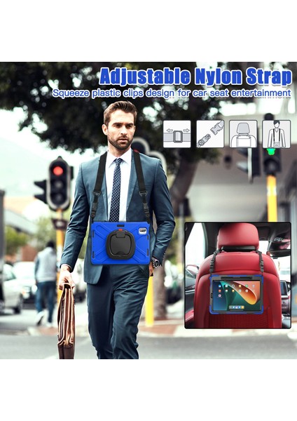 Xiaomi Pad 5 Için 11 Inç Döner Tekme Standı Pc Silikon Omuz Askılı Koruyucu Tablet Kılıfı (Yurt Dışından)