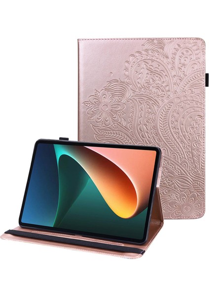 Xiaomi Redmi Için Pad Kart Tutucu Baskı Çiçek Pu Deri Standı Tablet Kılıfı (Yurt Dışından)
