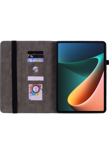 Xiaomi Pad 5 Pad 5 Pro Kart Tutucu Katlanabilir Stand Baskılı Deri Tablet Kılıfı (Yurt Dışından)