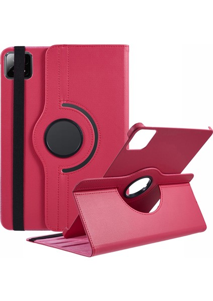 Xiaomi Pad 6 S Pro 12.4 Döner Stand Pu Deri Pc Elastik Bant Tablet Kılıfı (Yurt Dışından)