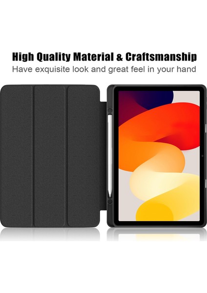 Xiaomi Redmi Pad Se Için Üç Katlı Stand Desen Baskı Akıllı Kalem Yuvası Grafiti Tablet Kılıfı (Yurt Dışından)