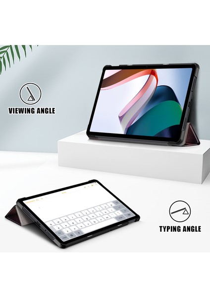 Xiaomi Redmi Için Pad Se Üç Katlı Standı Desen Baskı Pu Deri Gece Vakti Tablet Kılıfı (Yurt Dışından)