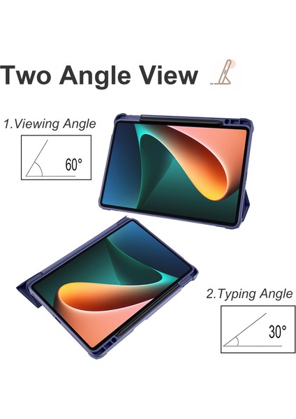 Xiaomi Pad 5 Için Üç Katlı Stand Pu Deri Ön Şeffaf Akrilik Arka Vücut Koruyucu Desteği Otomatik Uyandırma Uyku Fonksiyonu Tablet Kılıfı (Yurt Dışından) fiyatları